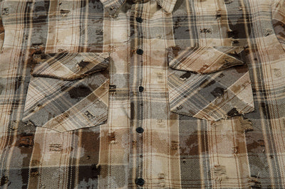 Camisa a Cuadros Suelta de Manga Larga para Hombre - Image 33