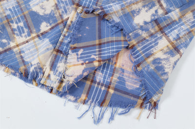 Camisa Tie-Dye a Cuadros para Hombre - Estilo Personalidad Fashion - Image 21
