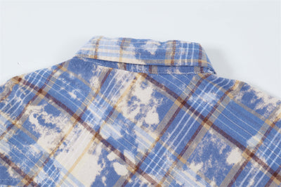 Camisa Tie-Dye a Cuadros para Hombre - Estilo Personalidad Fashion - Image 26