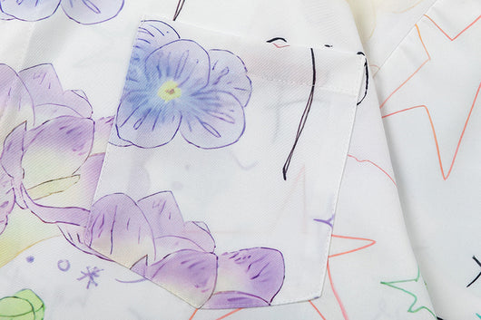 Camisa para Hombre con Estampado de Flores y Mariposas Graffiti - Image 22