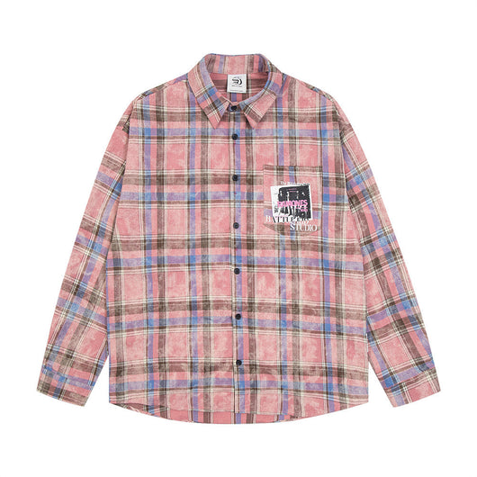 Camisa Cuadros Holgada Manga Larga para Hombre - Image 29