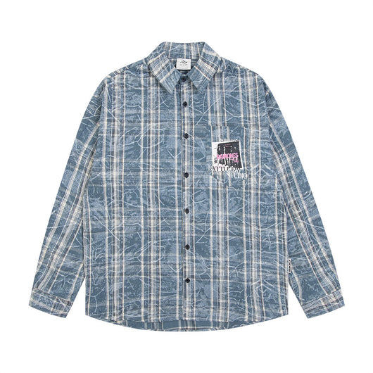 Camisa Cuadros Holgada Manga Larga para Hombre - Image 34
