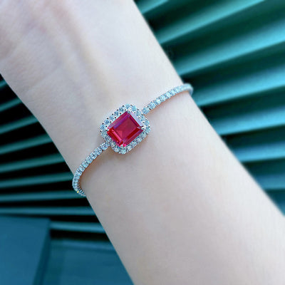 Pulsera de Plata Esterlina 925 con Esmeralda Sintética 810 - Image 8