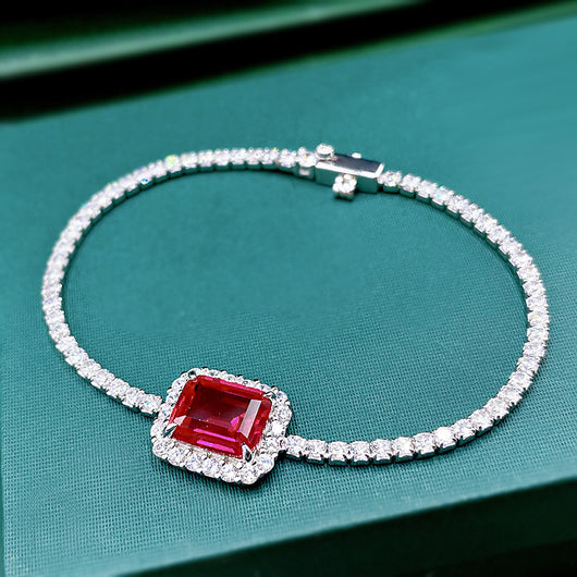 Pulsera de Plata Esterlina 925 con Esmeralda Sintética 810 - Image 10