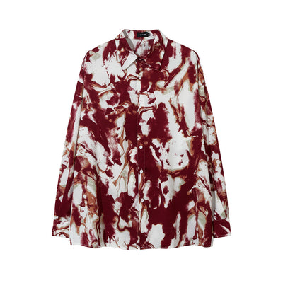 Camisa Suelta Tie-dye Personalizada con Tinta para Hombre - Image 34