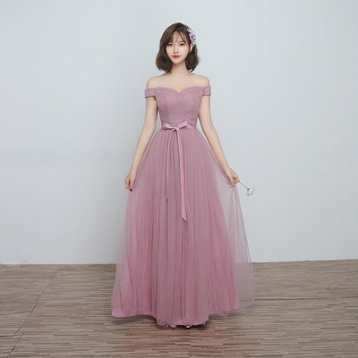 Vestido Largo para Damas de Honor en Cameo Brown - Malla y Satén Cómodo - Image 37