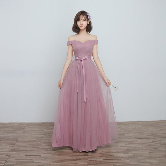 Vestido Largo para Damas de Honor en Cameo Brown - Malla y Satén Cómodo - Image 37