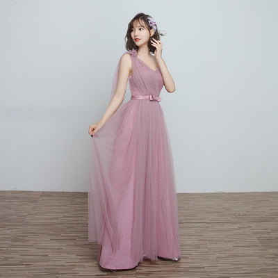 Vestido Largo para Damas de Honor en Cameo Brown - Malla y Satén Cómodo - Image 39