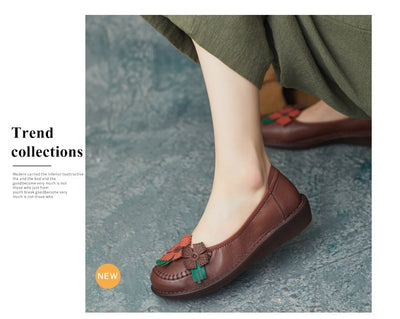 Zapatos Artesanales de Cuero Estilo Étnico Retro con Suela Suave para Mujer - Image 34