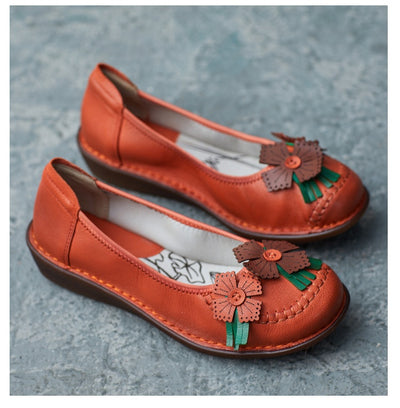 Zapatos Artesanales de Cuero Estilo Étnico Retro con Suela Suave para Mujer - Image 40