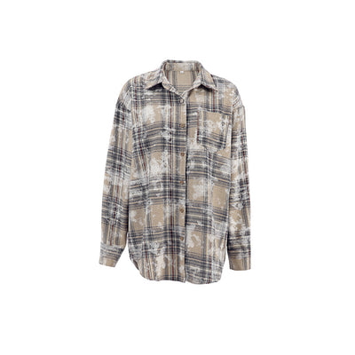 Camisa Cuadriculada Retro Holgada con Textura - Image 13