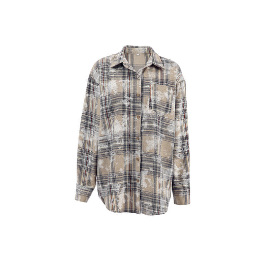Camisa Cuadriculada Retro Holgada con Textura - Image 13