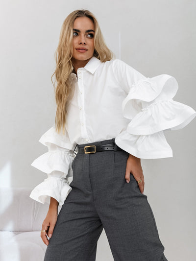 Blusa de Algodón Estilo Francés con Cuello Volante - Image 10