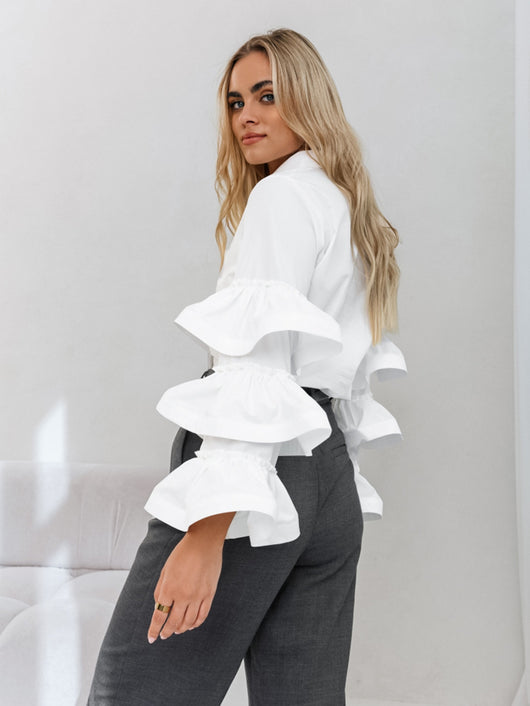 Blusa de Algodón Estilo Francés con Cuello Volante - Image 12