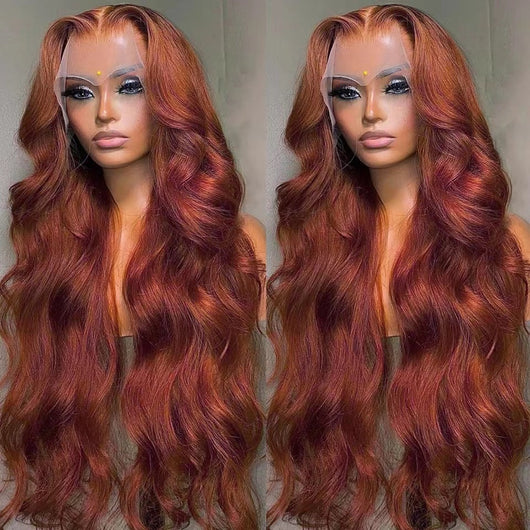 Peluca Frontal de Encaje Rojo Ondas Grandes Cabello Largo Voluminoso - Image 17