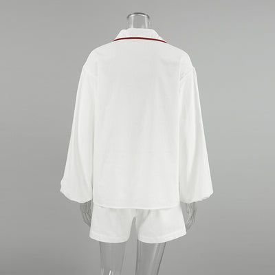 Conjunto de Blusa y Shorts de Algodón Blanco con Detalles en Contraste - Image 15