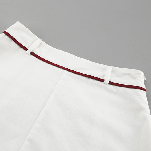 Conjunto de Blusa y Shorts de Algodón Blanco con Detalles en Contraste - Image 24