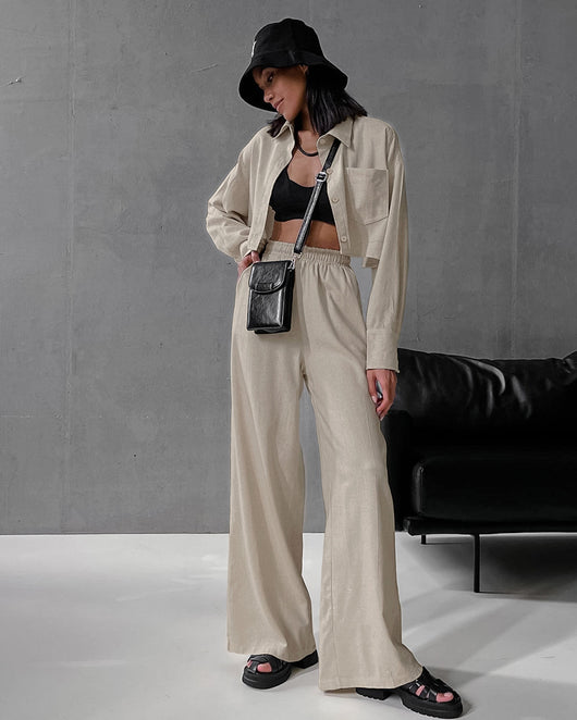 Conjunto Dos Piezas Pantalón y Camisa Suelta Casual - Image 10