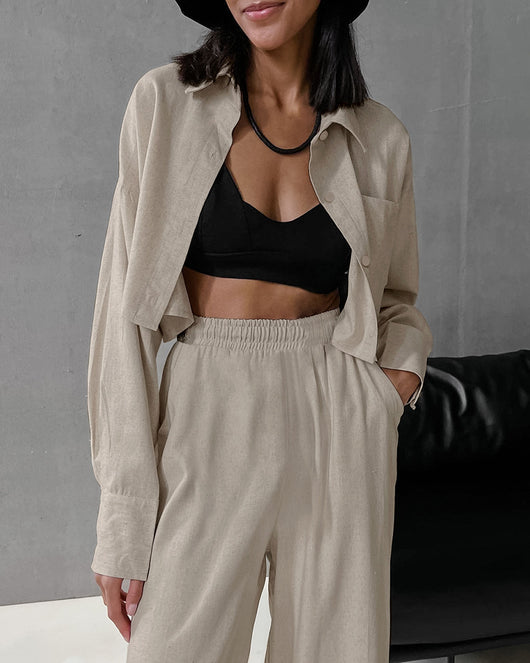 Conjunto Dos Piezas Pantalón y Camisa Suelta Casual - Image 11