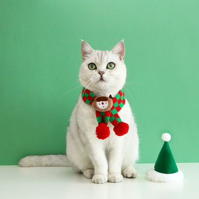 Bufanda y Gorro Navideño para Mascotas - Lana Tejida con Diseño Copo de Nieve y Papá Noel - Image 26