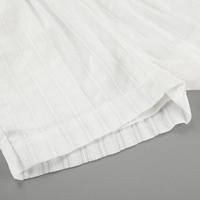 Conjunto de Blusa y Short Jacquard a Rayas Blancas para Mujer - Image 11