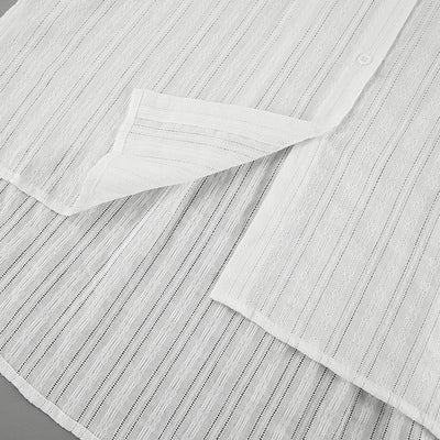 Conjunto de Blusa y Short Jacquard a Rayas Blancas para Mujer - Image 12