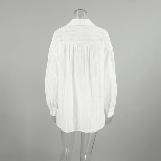 Conjunto de Blusa y Short Jacquard a Rayas Blancas para Mujer - Image 18