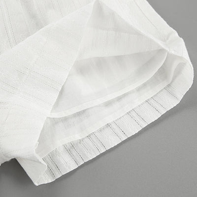 Conjunto de Blusa y Short Jacquard a Rayas Blancas para Mujer - Image 19