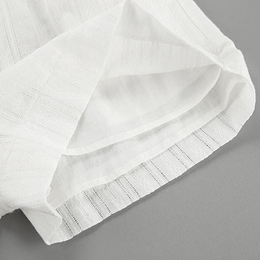 Conjunto de Blusa y Short Jacquard a Rayas Blancas para Mujer - Image 19