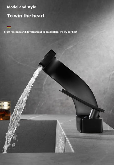 Grifo de Lujo Dorado con Cascada para Lavamanos - Agua Fría y Caliente - Image 36