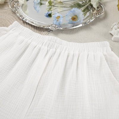 Conjunto de Dos Piezas: Blusa y Shorts de Algodón con Textura Arrugada - Image 9