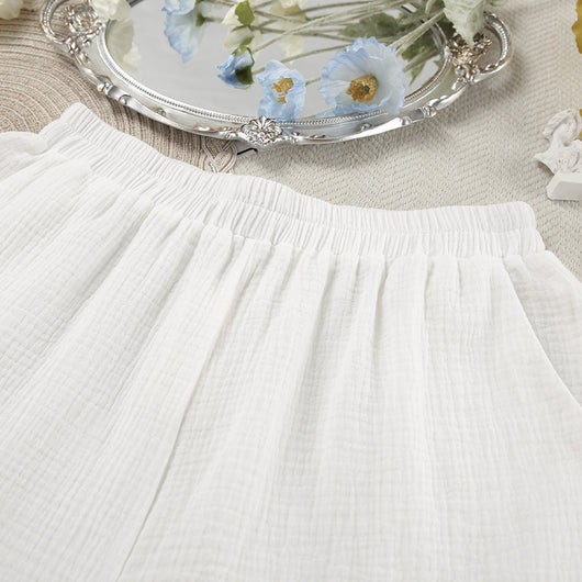 Conjunto de Dos Piezas: Blusa y Shorts de Algodón con Textura Arrugada - Image 9