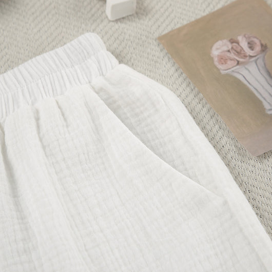 Conjunto de Dos Piezas: Blusa y Shorts de Algodón con Textura Arrugada - Image 13