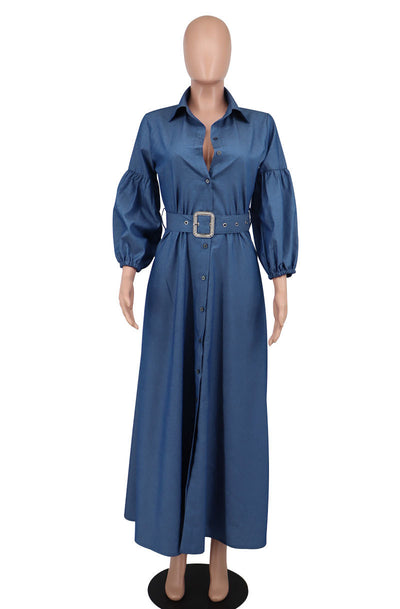 Camisa Denim Azul de Manga Larga para Mujer - Image 9