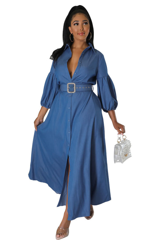 Camisa Denim Azul de Manga Larga para Mujer - Image 15
