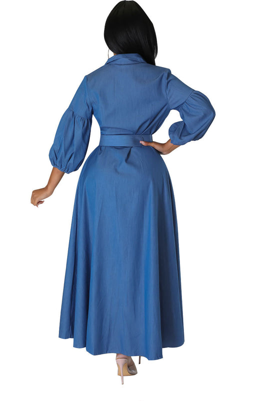 Camisa Denim Azul de Manga Larga para Mujer - Image 16