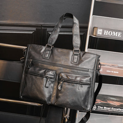 Bolso de Cuero PU para Hombre Estilo Business Casual con Múltiples Compartimentos - Image 8