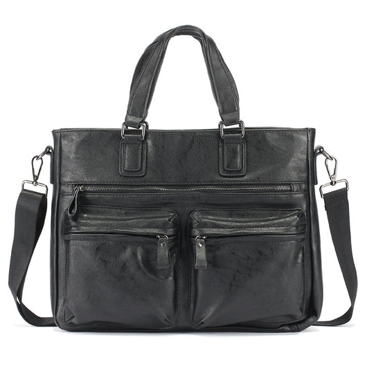 Bolso de Cuero PU para Hombre Estilo Business Casual con Múltiples Compartimentos - Image 9
