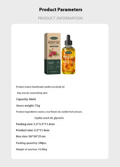 Aceite Corporal Nutritivo de Vainilla y Rosa Hecho a Mano - Image 7