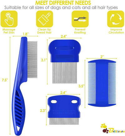 Set de 4 Peines Desparasitantes de Acero Inoxidable para Mascotas - Image 27