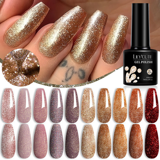 Set de Pegamento para Uñas con Brillo de Color Sólido - Image 106
