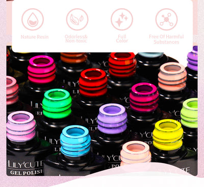 Set de Pegamento para Uñas con Brillo de Color Sólido - Image 107