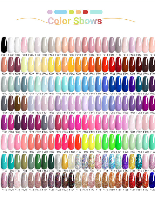 Set de Pegamento para Uñas con Brillo de Color Sólido - Image 110