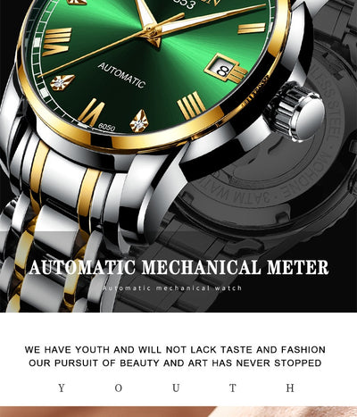 Reloj Automático de Acero Inoxidable Estilo Cinturón Ejecutivo Impermeable con Luminiscencia - Image 43