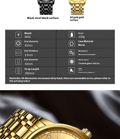 Reloj Automático de Acero Inoxidable Estilo Cinturón Ejecutivo Impermeable con Luminiscencia - Image 44