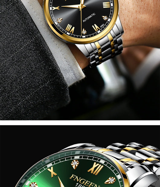 Reloj Automático de Acero Inoxidable Estilo Cinturón Ejecutivo Impermeable con Luminiscencia - Image 49