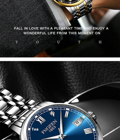 Reloj Automático de Acero Inoxidable Estilo Cinturón Ejecutivo Impermeable con Luminiscencia - Image 54