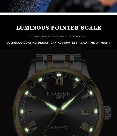 Reloj Automático de Acero Inoxidable Estilo Cinturón Ejecutivo Impermeable con Luminiscencia - Image 55