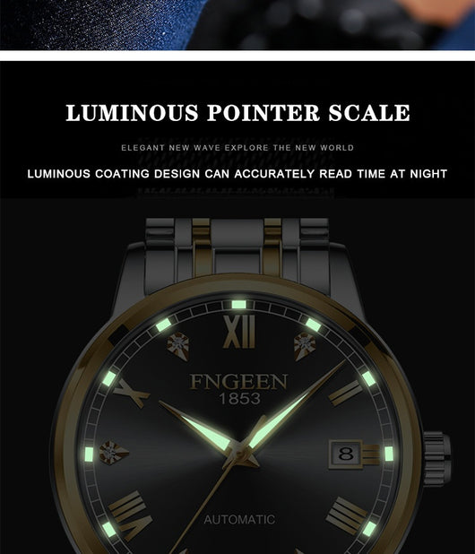 Reloj Automático de Acero Inoxidable Estilo Cinturón Ejecutivo Impermeable con Luminiscencia - Image 55