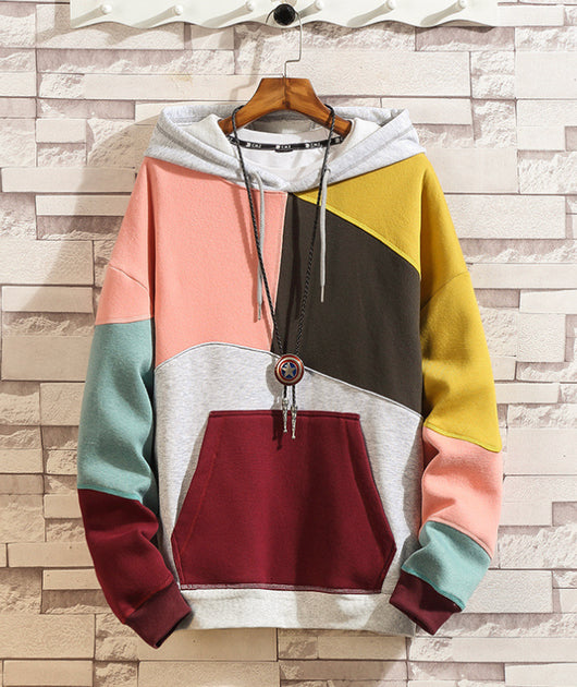Sudadera Suelta de Bloque de Colores con Cuello Redondo - Image 4